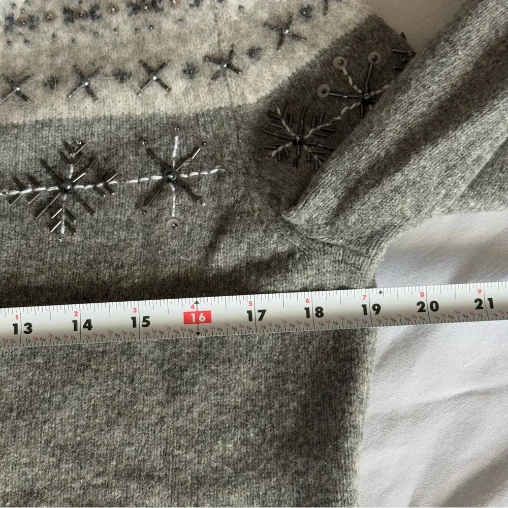 Jillian Jones Wool Cardigan Size S‎ Angora Fair Isle Nordic 90s Knit Cabin